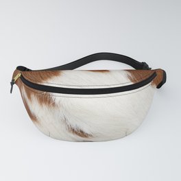 Brown and White Cowhide, Cow Skin Print Pattern Fanny Pack