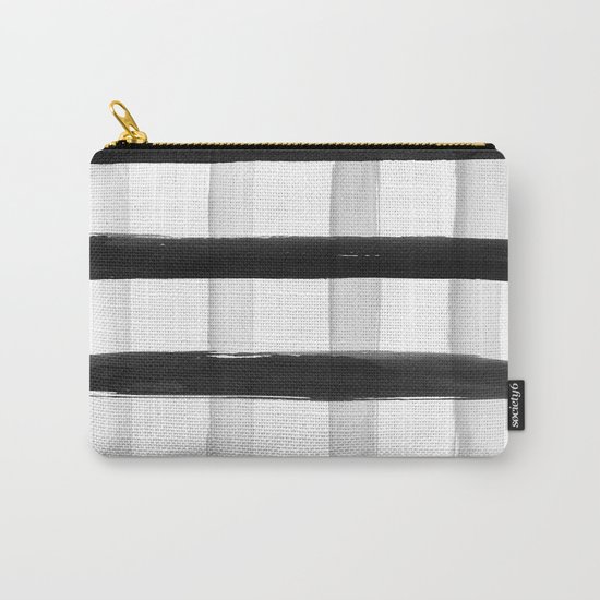 Black and White Brush Strokes Carry-All Pouch