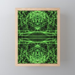 Liquid Light Series 46 ~ Green Abstract Fractal Pattern Framed Mini Art Print