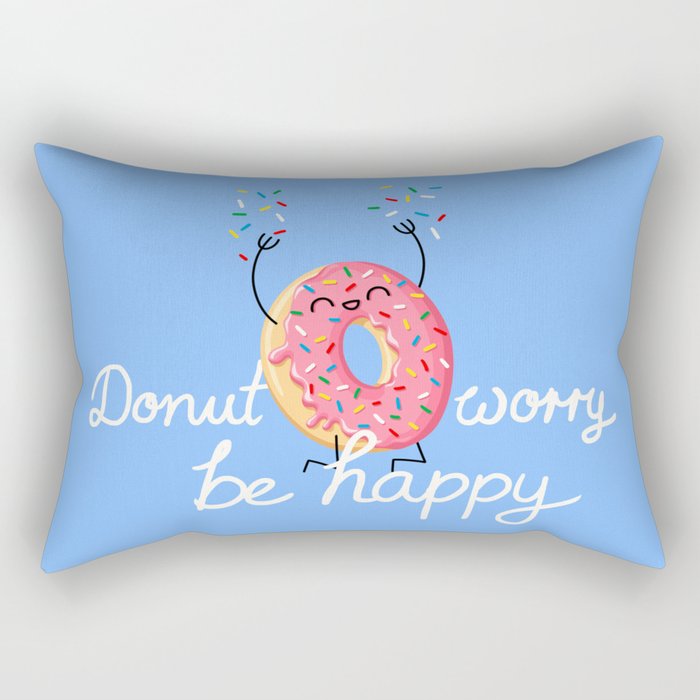 Donut worry be happy Rectangular Pillow