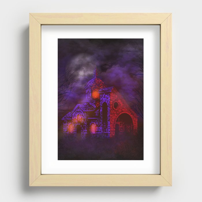 Dark Church Recessed Framed Print