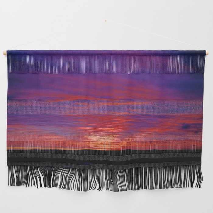 Amethyst pink sunrise burning bright on underbelly of clouds purple sky color photograph / photography for home and wall decor Wall Hanging