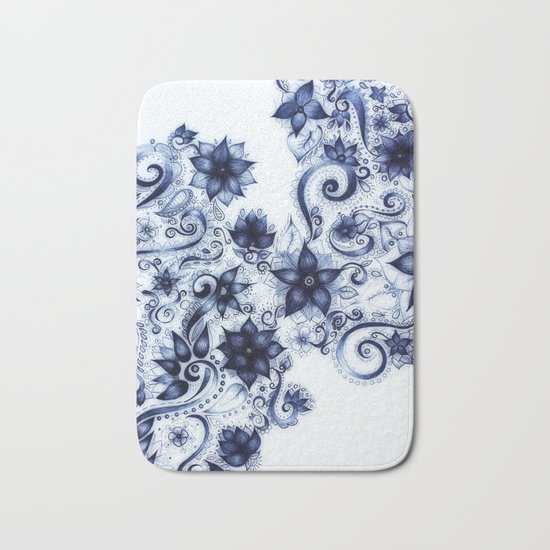 Ballpoint Florals Bath Mat