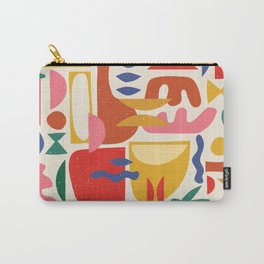 Mid Century Summer Abstraction Pattern Carry-All Pouch | Modern, Earthtones, Midcentury, Art, Digital, Abstraction, Summer, Artsy, Illustration, Pattern 