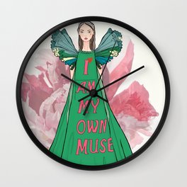 I am my own muse fashion illustration Wall Clock