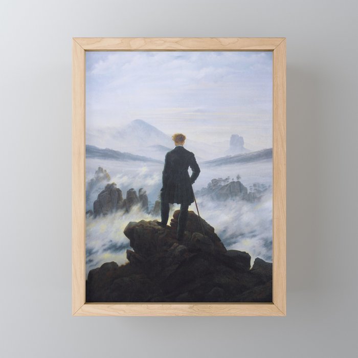 The Wanderer Above The Sea Of Fog By Caspar David Friedrich Print Framed Mini Art Print