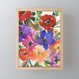 colorful bouquet: anemones Framed Mini Art Print