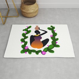 African woman with a vessel Area & Throw Rug