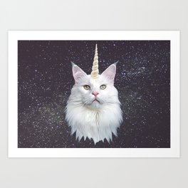 Unicorn Cat Art Print