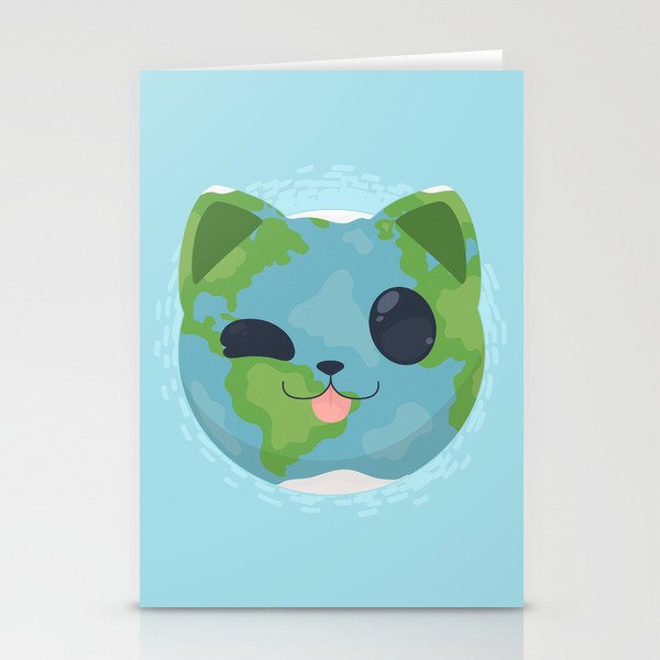 Earth Cat Stationery Cards