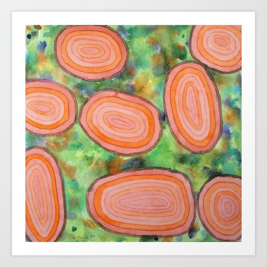 Red Islands in a Colorful World Art Print