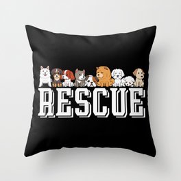 Rescue Dogs Adopt Dog Don’t Shop Throw Pillow