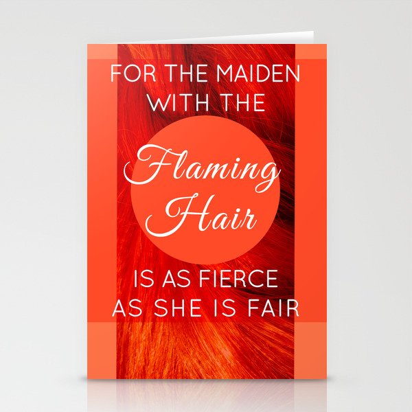 The maiden with the flaming hair- Type Stationery Cards
