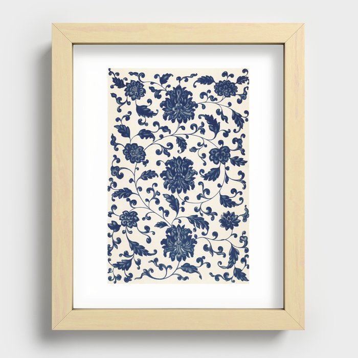 Floral Repeat Pattern 12 Recessed Framed Print