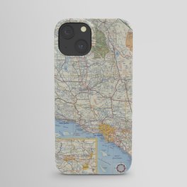 Highway Map of California - Vintage Illustrated Map-road map iPhone Case