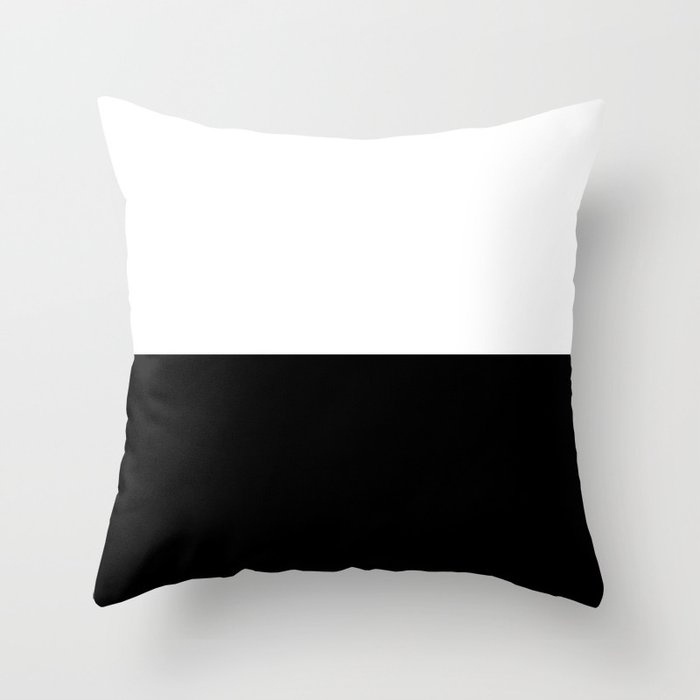 Abstract Black and White Horizon Color Block Throw Pillow