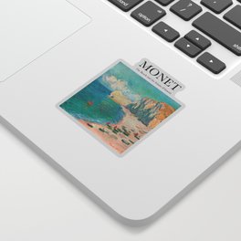 Monet - The Beach and the Falaise d'Amont Sticker