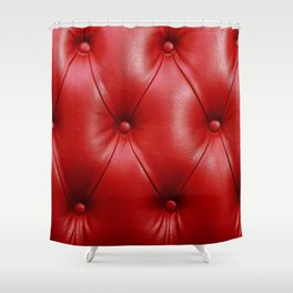 Red sofa leather texture Shower Curtain