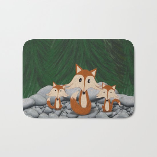The Fox Family Bath Mat