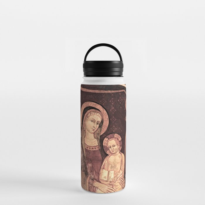 Madonna and Child Gothic Fresco Painting Water Bottle