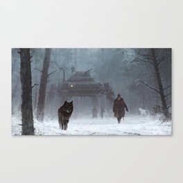 winter walk through the woods Canvas Print