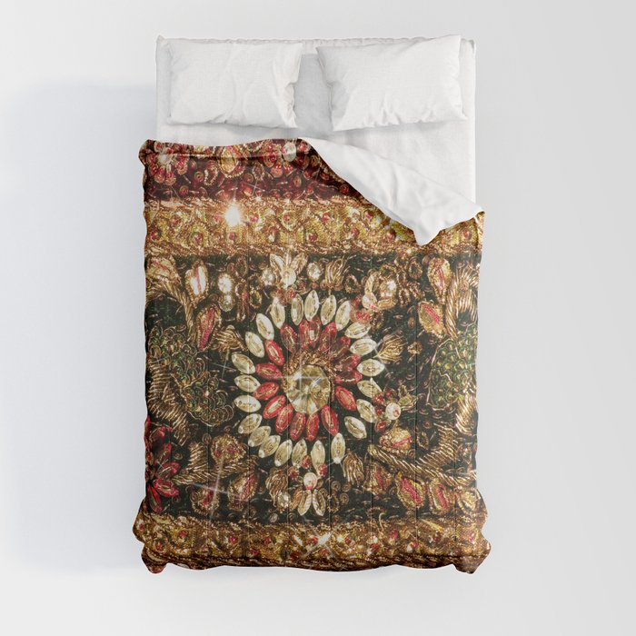 Beaded Indian Saree Photo Comforter