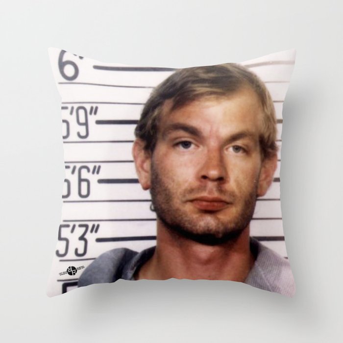 Jeffrey Dahmer Mug Shot 1991 Square  Throw Pillow