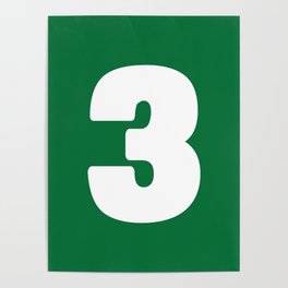 3 (White & Olive Number) Poster