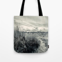 In the Stillness II - dramatic black and white coastal landscape Tote Bag