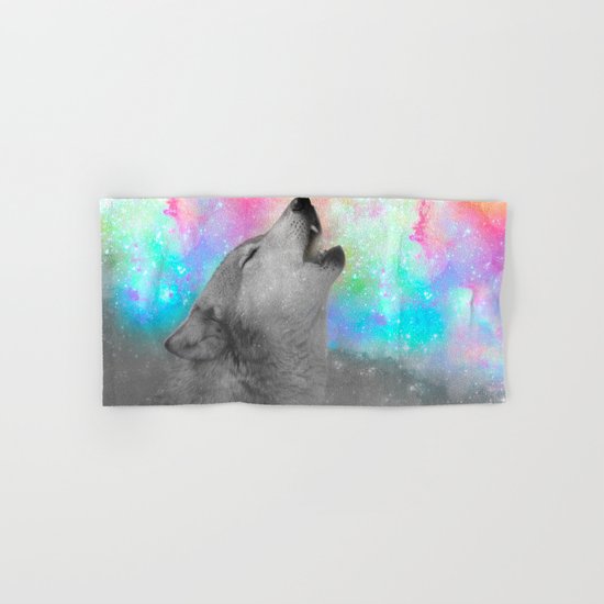 Breathing Dreams Like Air (Wolf Howl Abstract II: Gray) Hand & Bath Towel