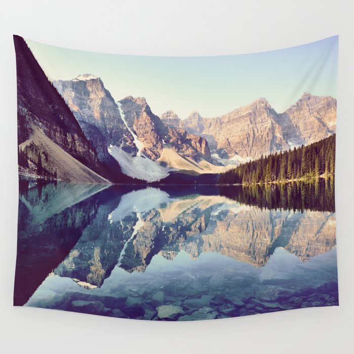 Moraine Lake Reflection Wall Tapestry