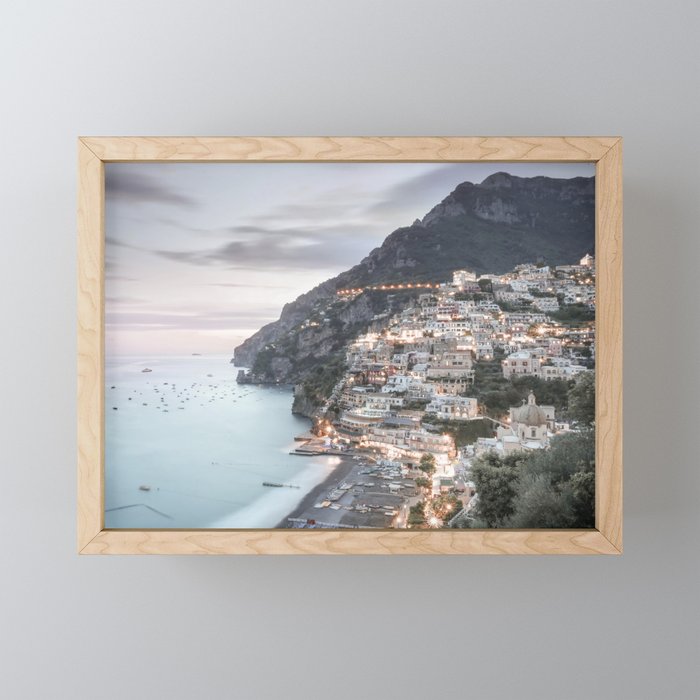 Positano Spiagga Grande Framed Mini Art Print
