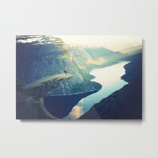 Trolltunga Landscape Scandinavian Norway Metal Print