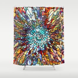 Stained Glass Spiraling Shower Curtain