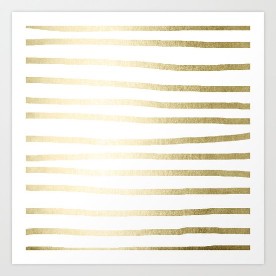 Simply Drawn Stripes Gilded Palace Gold Art Print