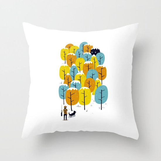 Searching for the monster Throw Pillow