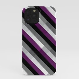 PRIDE - Ace iPhone Case | Graphicdesign, Asexual, Ace, Gray, Pattern, Flag, Block, Digital, Pixelated, Stripes 