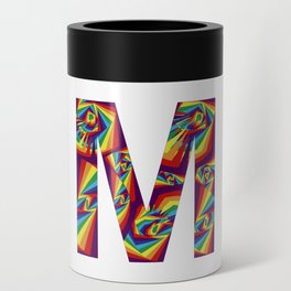 capital letter M with rainbow colors and spiral effect Can Cooler