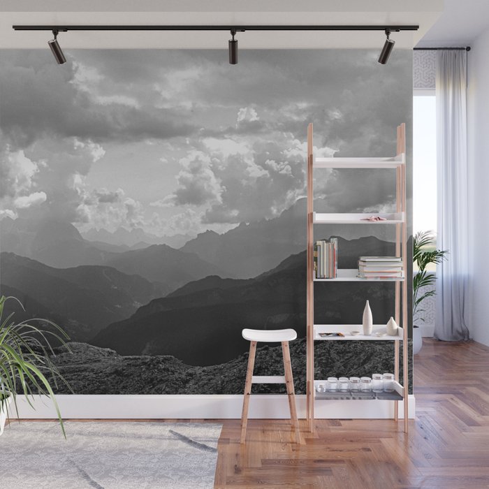 Mountain Ridges and Clouds Alps Alpine Landscape Wall Mural