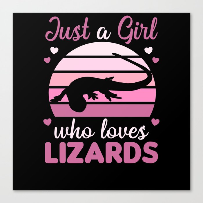 Just A Girl Who Loves Lizards Cute Lizard Canvas Print