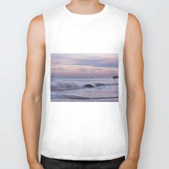 Pastel Ocean Moonrise Biker Tank