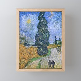 Road with Cypress and Star, Vincent van Gogh Framed Mini Art Print