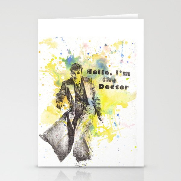 Doctor Who 10th Doctor David Tennant Art Poster Print Stationery Cards