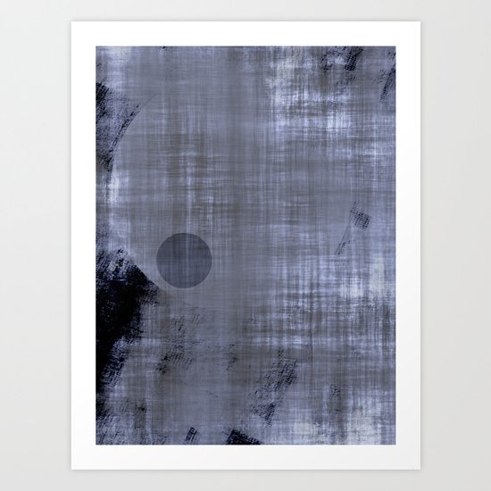 Black 'n White & Blue ~ Abstract Art Print