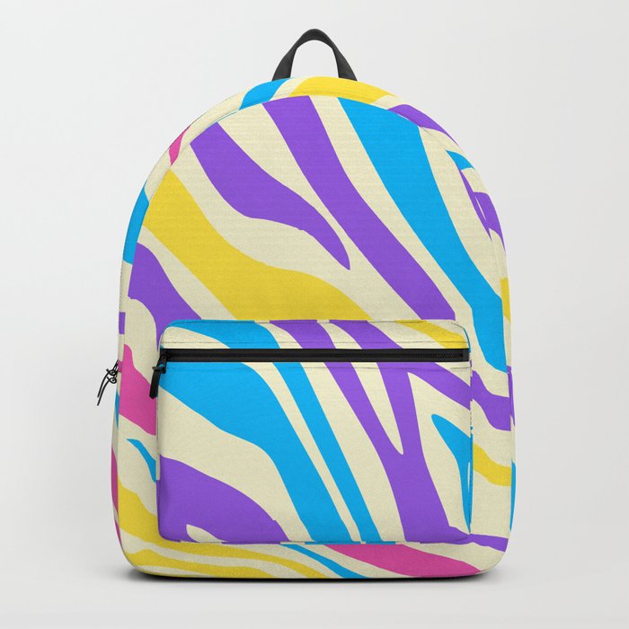 Mid Century Modern Zebra Print Pattern - Vibrant Colors Backpack