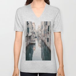 Reflection labyrinth | Venice canal Italy travel photograph V Neck T Shirt