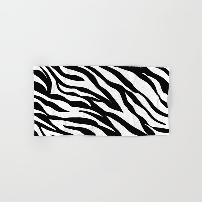 modern safari animal print black and white zebra stripes Hand & Bath Towel  by chicelegantboutique | Society6