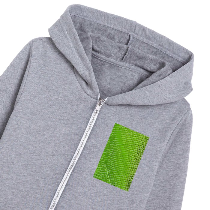 Snake Skin Green Kids Zip Hoodie