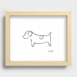 Abstract Jack Russell Terrier Dog Line Drawing Recessed Framed Print