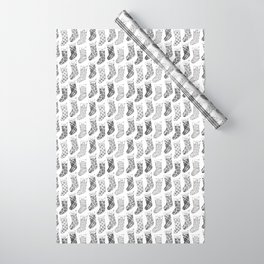 Christmas Stockings Black and White Wrapping Paper